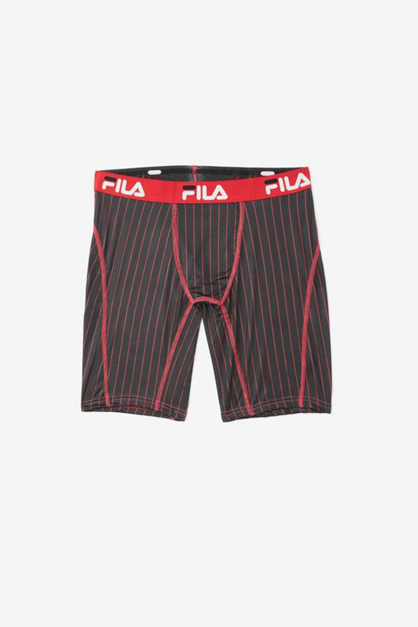 Fila Boxerky Panske Čierne - Pinstripe Design Vypredaj - Slovakia 94236-WOBF